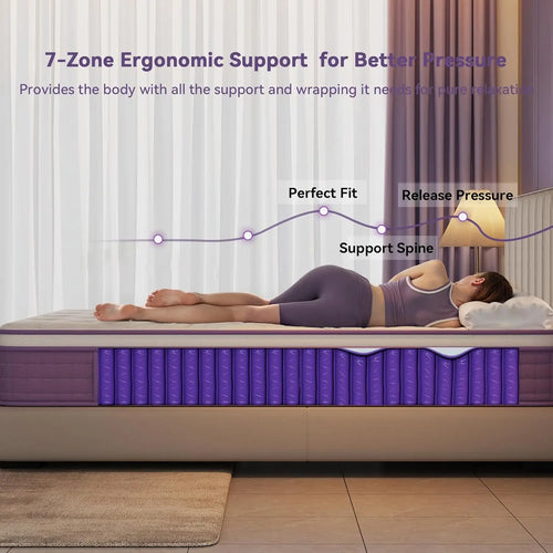 12 inch Cooling Gel Memory Foam Hybrid Pocket Spring Mattress Medium Firm Pressure Relief CertiPUR-US Queen Size Bed Customized