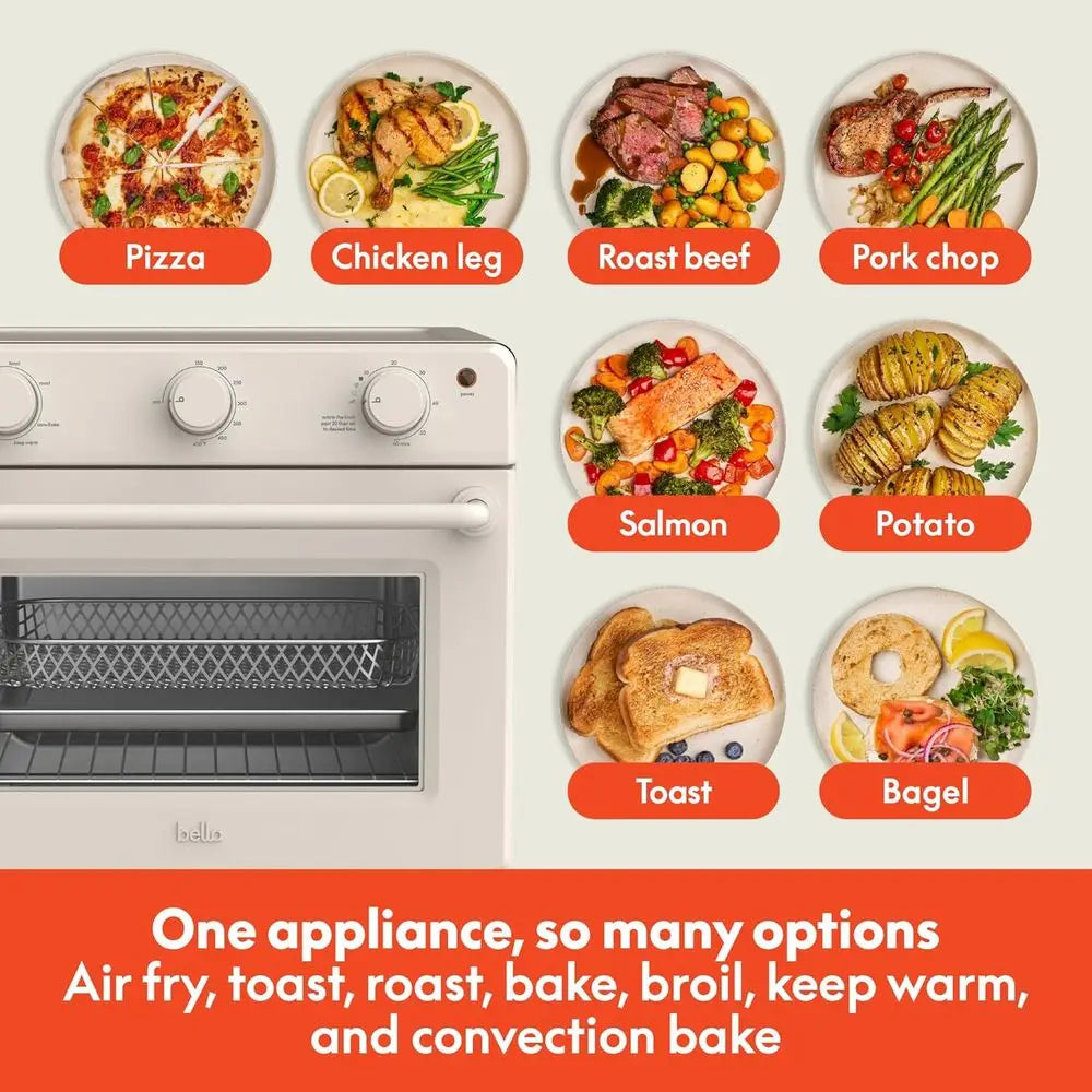 Toaster Oven, 7 Preset Cooking Options, Dishwasher-Safe Trays Included, 60-Minute Auto Shut-Off w Audible Timer, Power Indicator