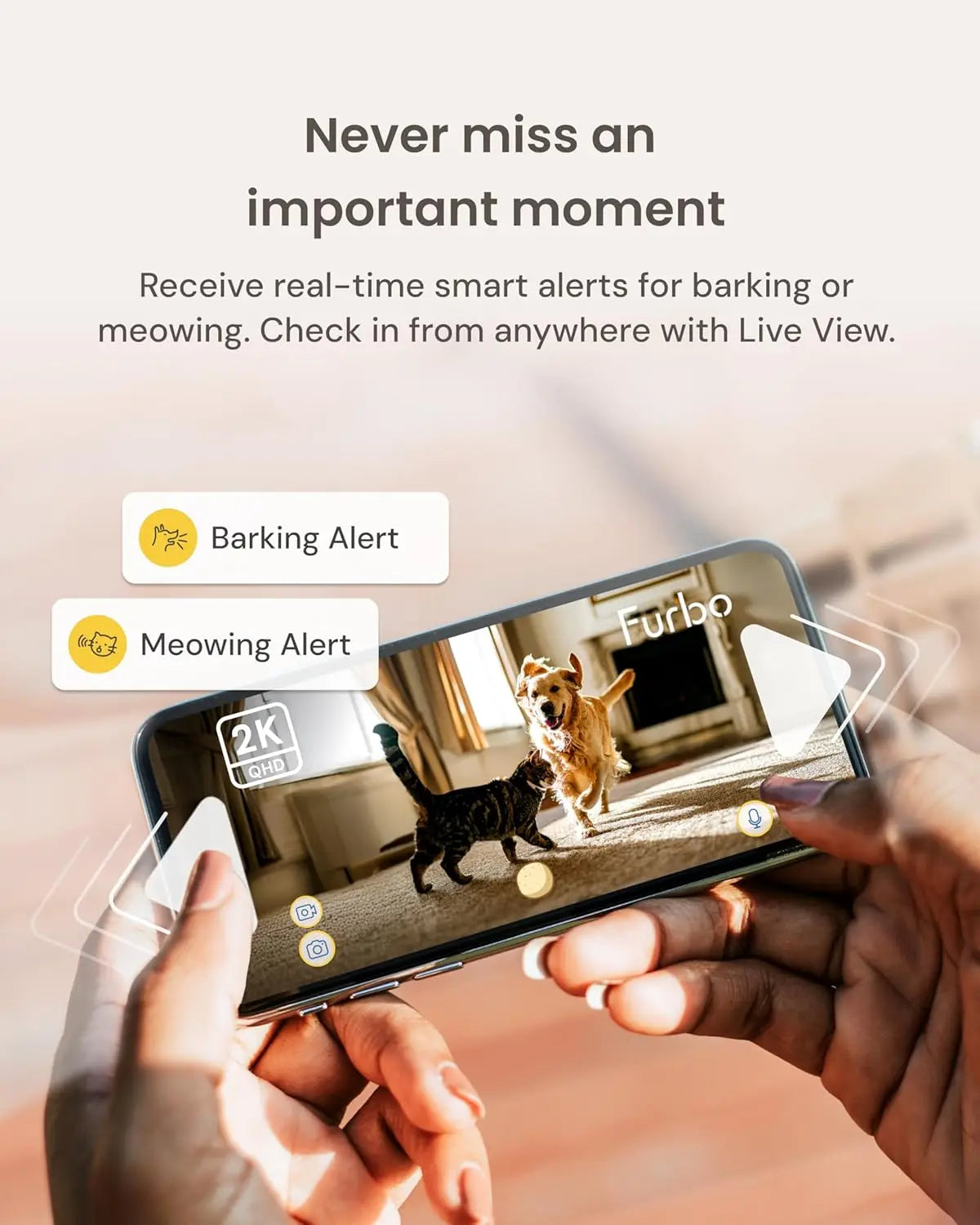 New 2K Pet Camera with Treat Dispenser, Night Vision & Phone App - No Subscription Needed