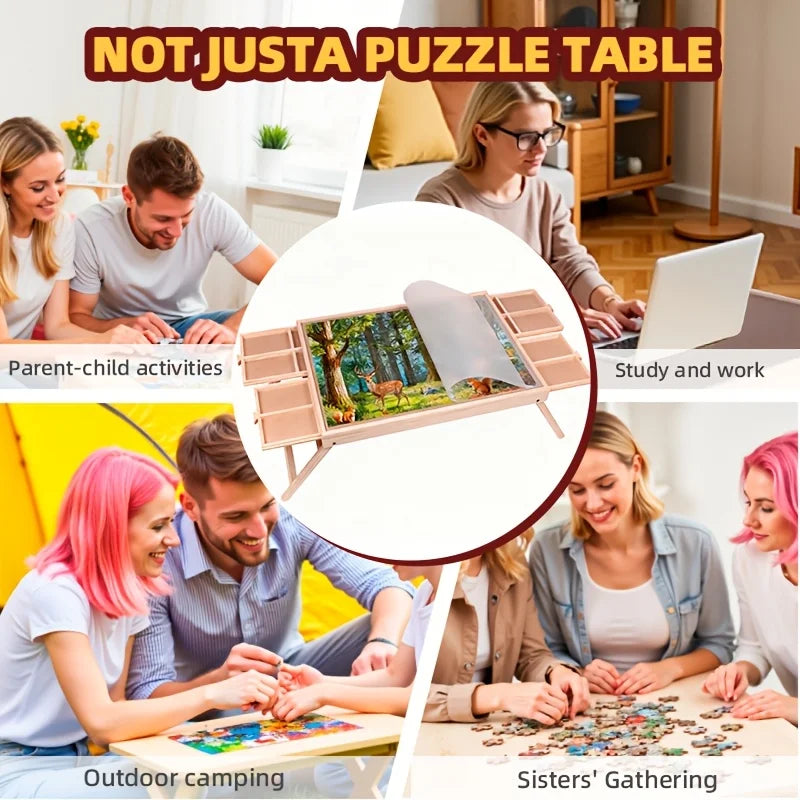 A Table Suitable for Family Games, Card Games, Puzzles, Board Games, Diamond Paintings. Multi-Functional Use. Made of New Ze