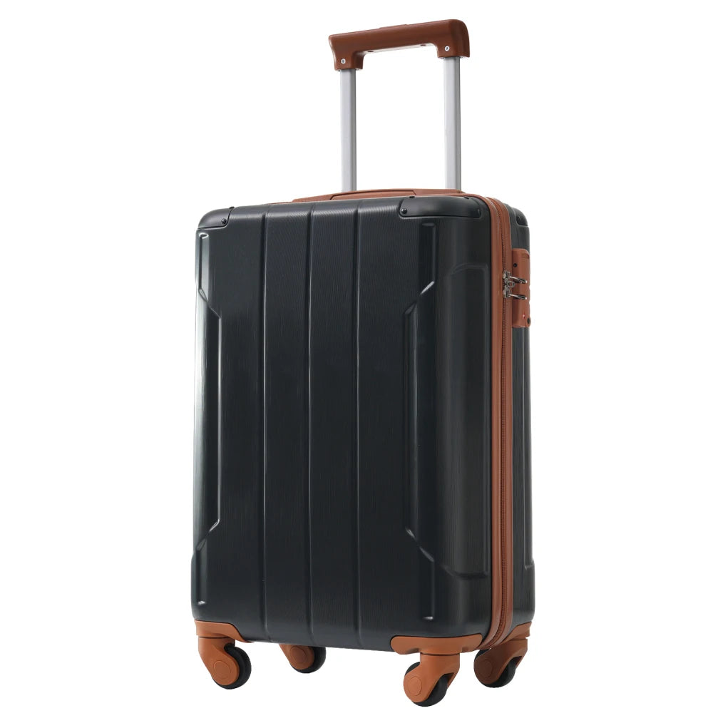 Hardshell Luggage Sets 6 Piece Suitcase Set Expandable Lightweight Suitcases with Wheels TSA Lock for Men Women Black Brown
