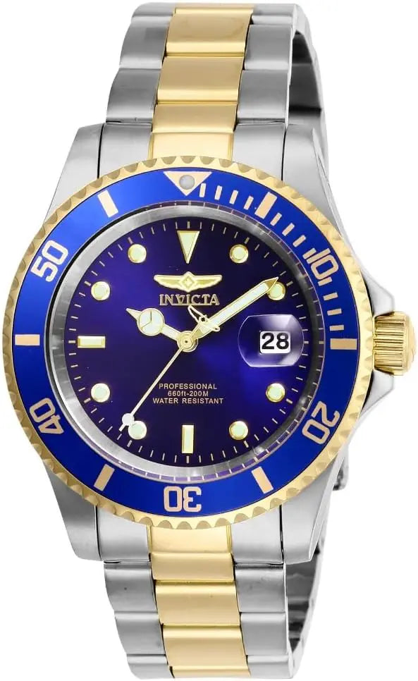 Men's Pro Diver Quartz Watch with Stainless Steel Strap, Water-Resistant Timepiece for Active Lifestyles
