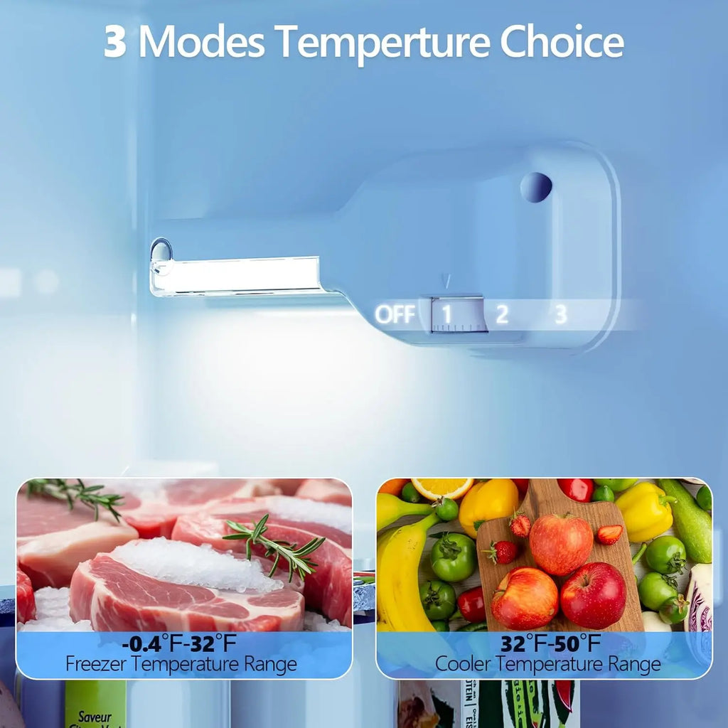 2.5 Cu.Ft Mini Fridge with Freezer, Double-Door Compact Refrigerator for Apartment/Dorm/Office, Silver