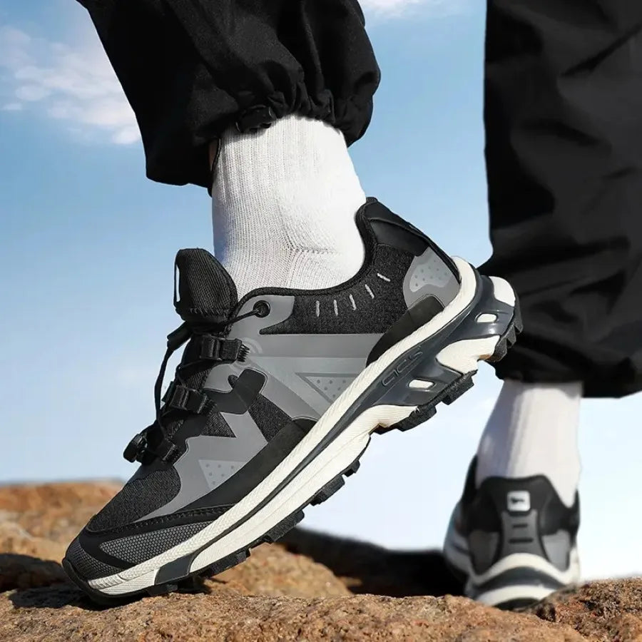 Men's -Terrain Hiking Sneakers - Breathable Anti-Slip Shock-Absorbing and Sole Low-Top Outdoor Shoes Suitable for Trail Running
