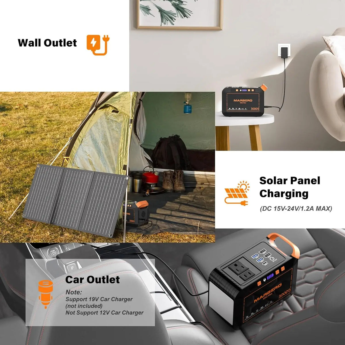 111Wh Portable Power Station with 30W Solar Panel, AC Outlet for Camping, Outdoor & Emergency Use