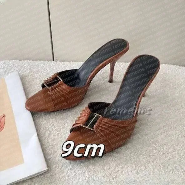 Designers' high heels, women's fishmouth, thin slippers, letters and empty high-heeled sandals, pointed shoes. size 35-41 000