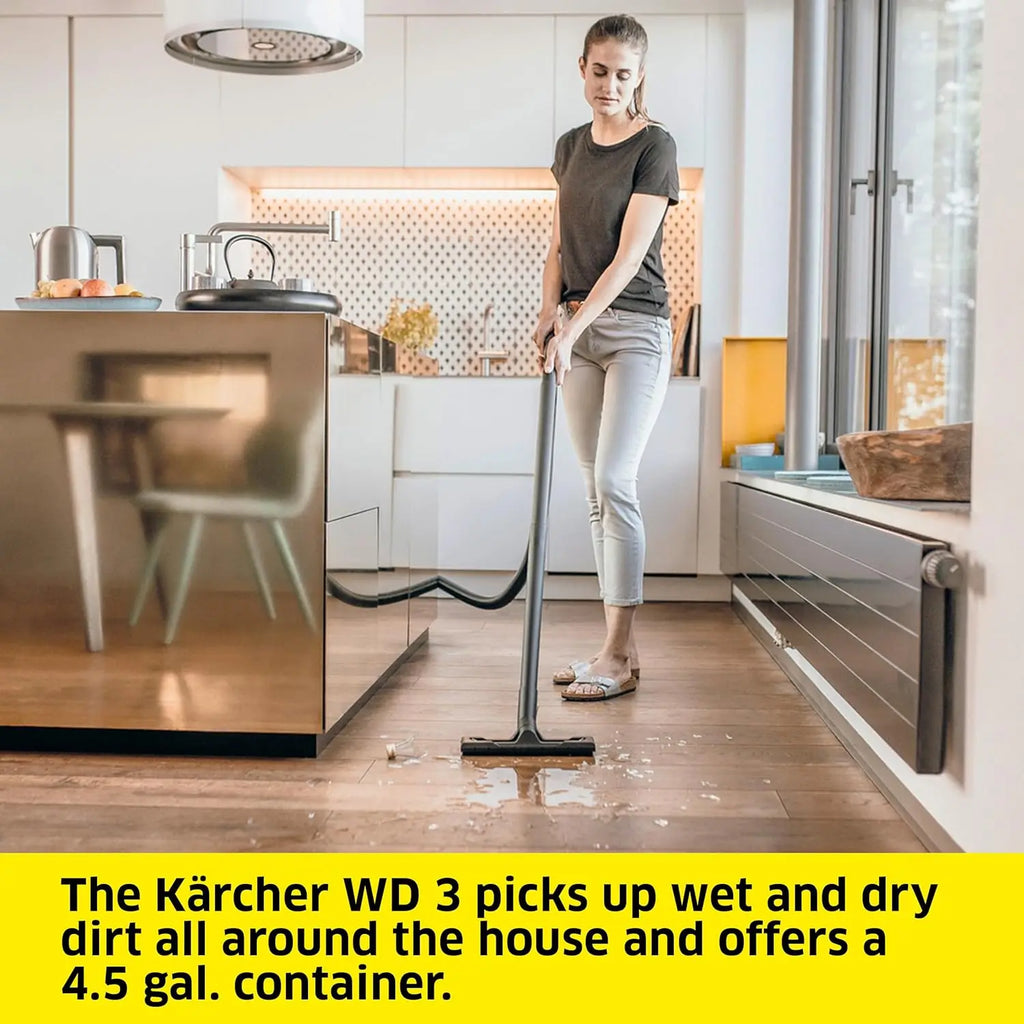 4.5 Gal Wet Dry Vacuum Cleaner with Blower, 2.8 HP, 26 ft Reach, Includes Crevice Tool & Floor Nozzle for Car Cleaning