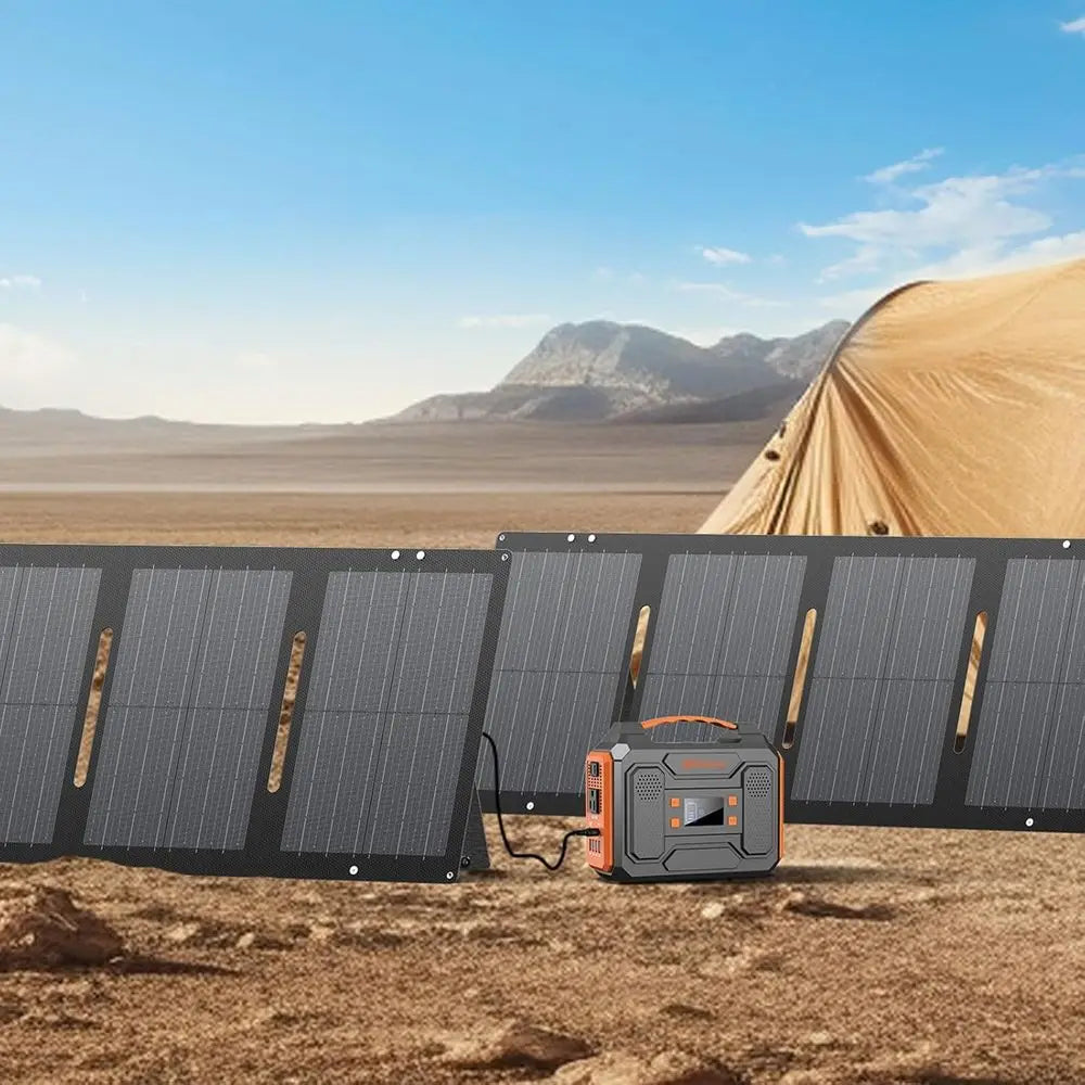 60W Portable Solar Panel with DC, USB-C, and USB-A Outputs for Laptop, Outdoor, Camping, and Road Trip Power Needs