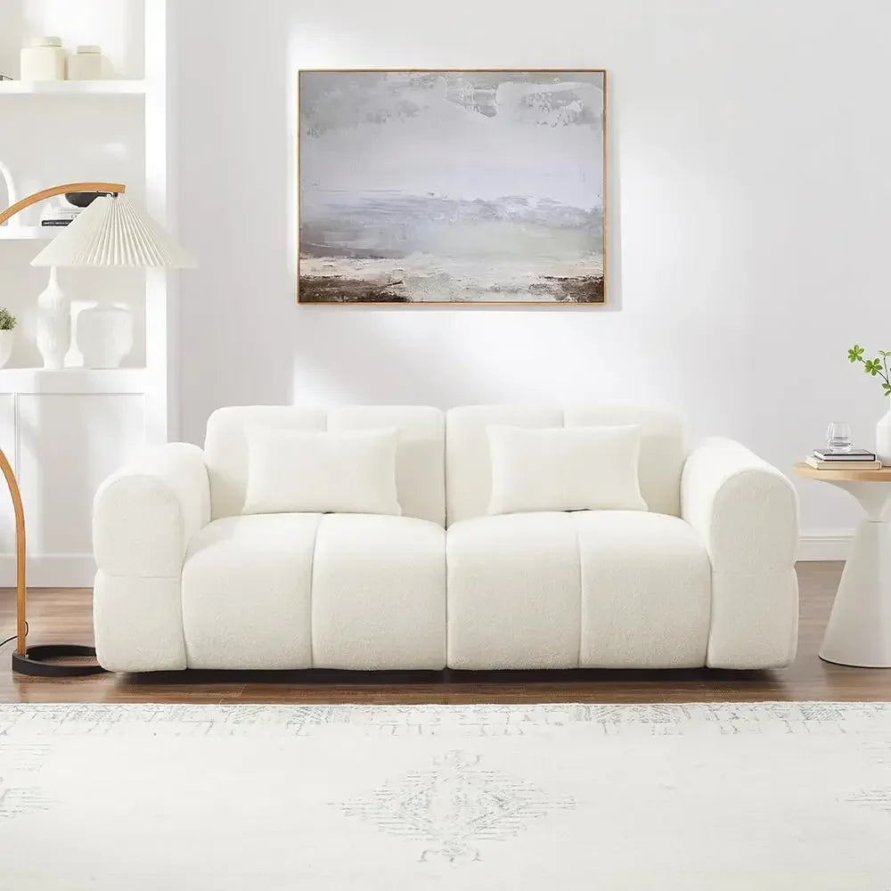 80\" Oversized Boucle Sofa Couch Modern Deep Seat Love Seat Mid-Century Cloud Couch for Living Room ComfortableCustomized