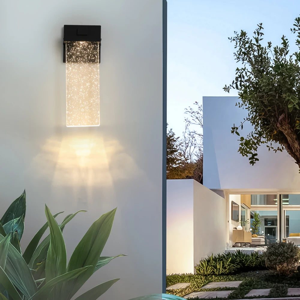 Outdoor Waterproof Transparent LED Crystal Wall Lamp Supports Multiple Types of Light Bulbs -12W Per Lamp (2 pack)