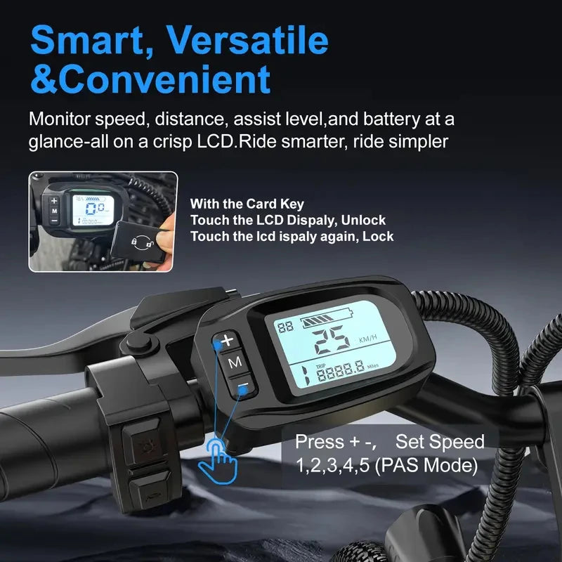 Adults Electric Bicycle, 24" Electric Motorcycles Mountain Bike 650W Peak Motor Ebike 25Mph 13.5AH Electric E Bike for Adults