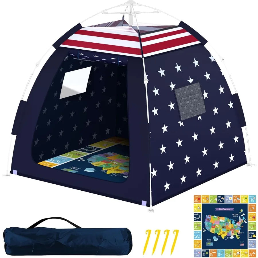 Outdoor Multi-Purpose Play House for Toddlers - Easy to Set Up Pop Up Play Tent with Tunnel in Star Color Indoor Outdoor Playho