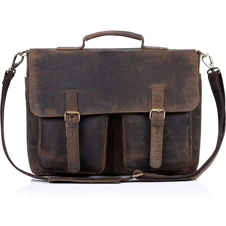 Inch Leather briefcase Laptop Messenger Bags for Men and Women Best Office Satchel Bag