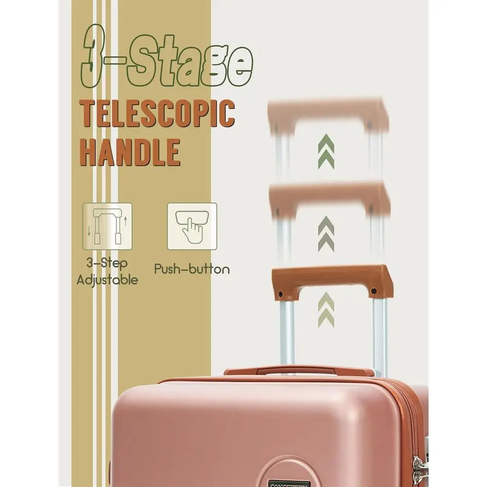 5-Piece Hardshell Luggage Set with Wheels, ABS Carry-On Suitcases, TSA Lock for Travel