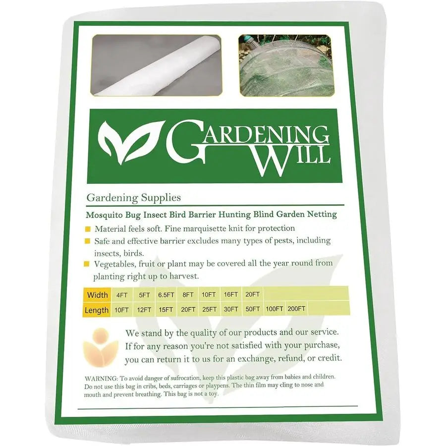 x 50Ft Mosquito Bug Insect Bird Fine Mesh Net Barrier Hunting Blind Garden Screen Netting for Protect Your Plant Fruits Flower