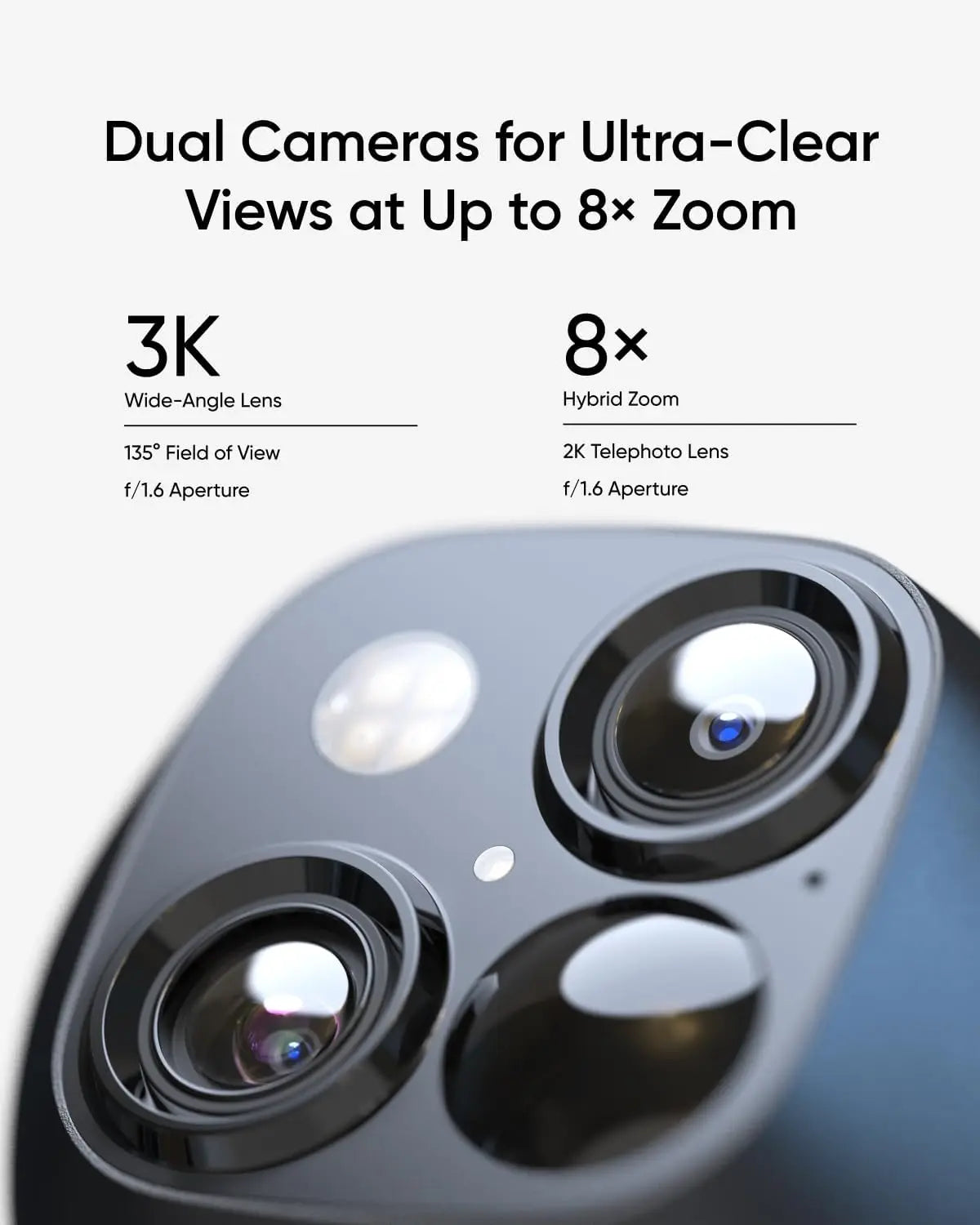 Solar Wireless Outdoor Security Camera with 360° Pan & Tilt, No Blind Spots, 2.4 GHz Wi-Fi, No Monthly Fee