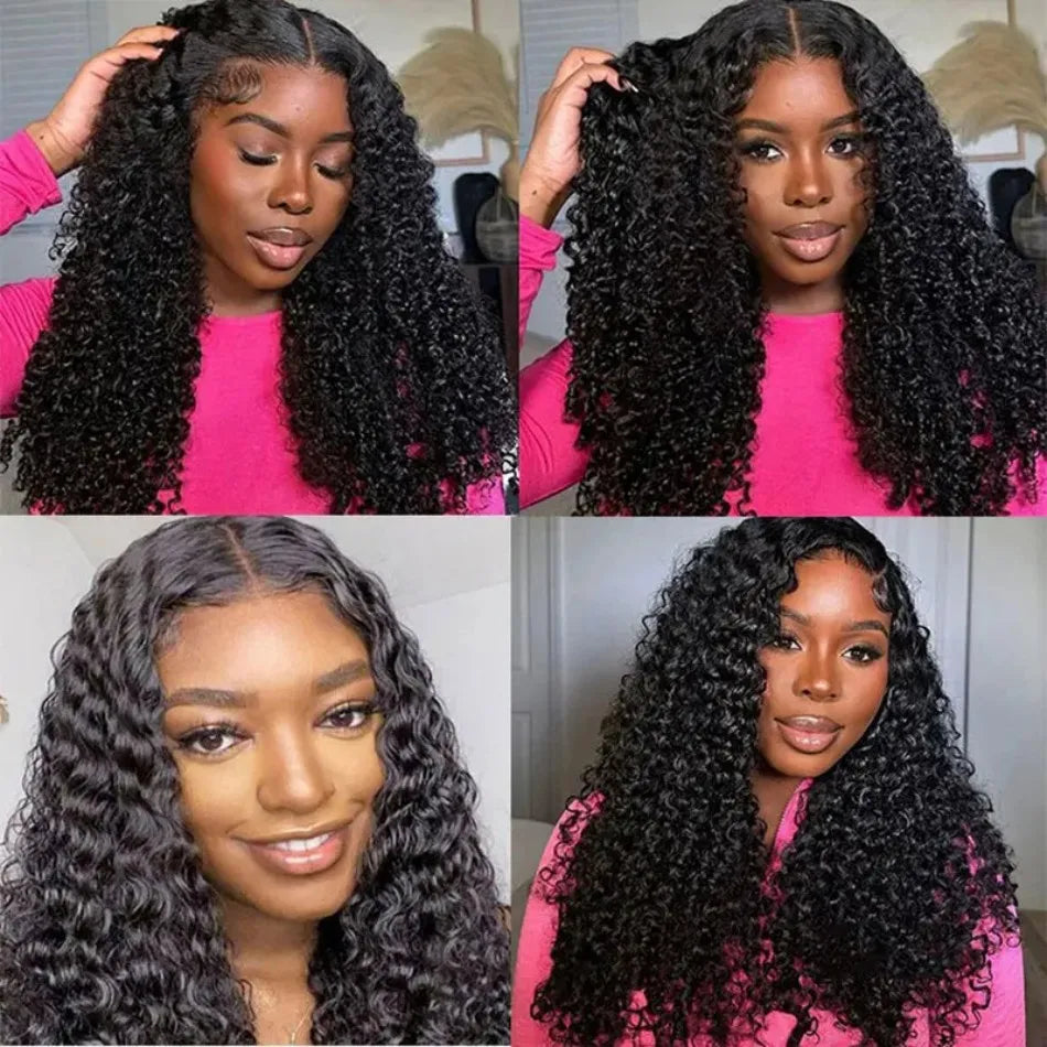 Burmese Curly Wig Human Hair Deep Wave 13X4 13X6 Hd Lace Front Wig 250 Density Pre Plucked Brazilian Hair Black Human Hair 40 In
