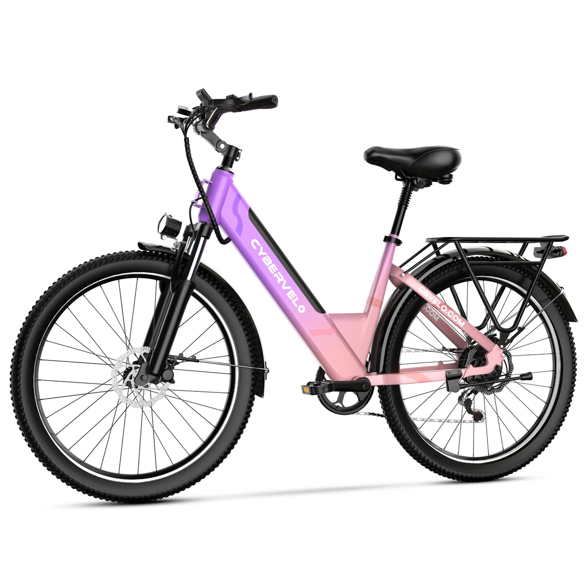 26" Step-Thru Electric bicycle for Adult,1000W Peak Motor, Built-in Removable Lithium Battery E-bike, 7-Speed City Commuter EK2