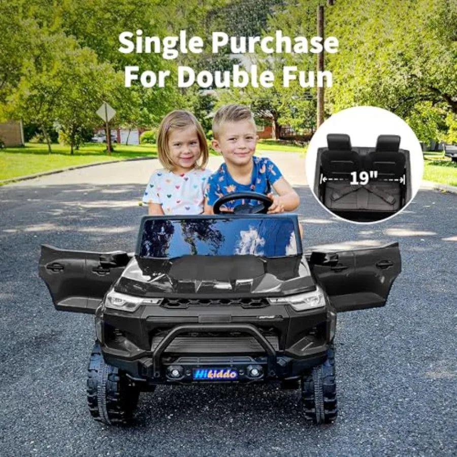 24V 10Ah Ride on Toy for Big 4WD 2 Seater Electric SUV Car to Drive w/Remote Control 4x200W Motors - Black
