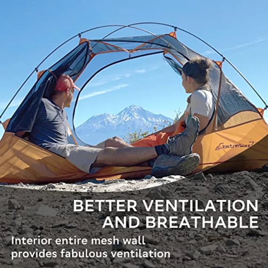 Lightweight Backpacking Tent - 3 Person Ultralight Waterproof Camping Tent, 3 Season Large Size Easy Setup Tent for Family, Outd