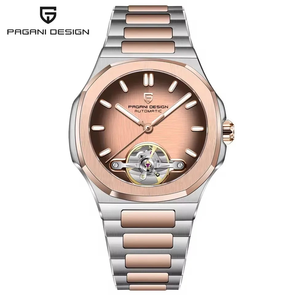 PAGANI DESIGN New Mechanical Tourbillon Automatic Men watch Sapphire 316L All Steel Clock Japan Movt Double Texture Luxury Watch