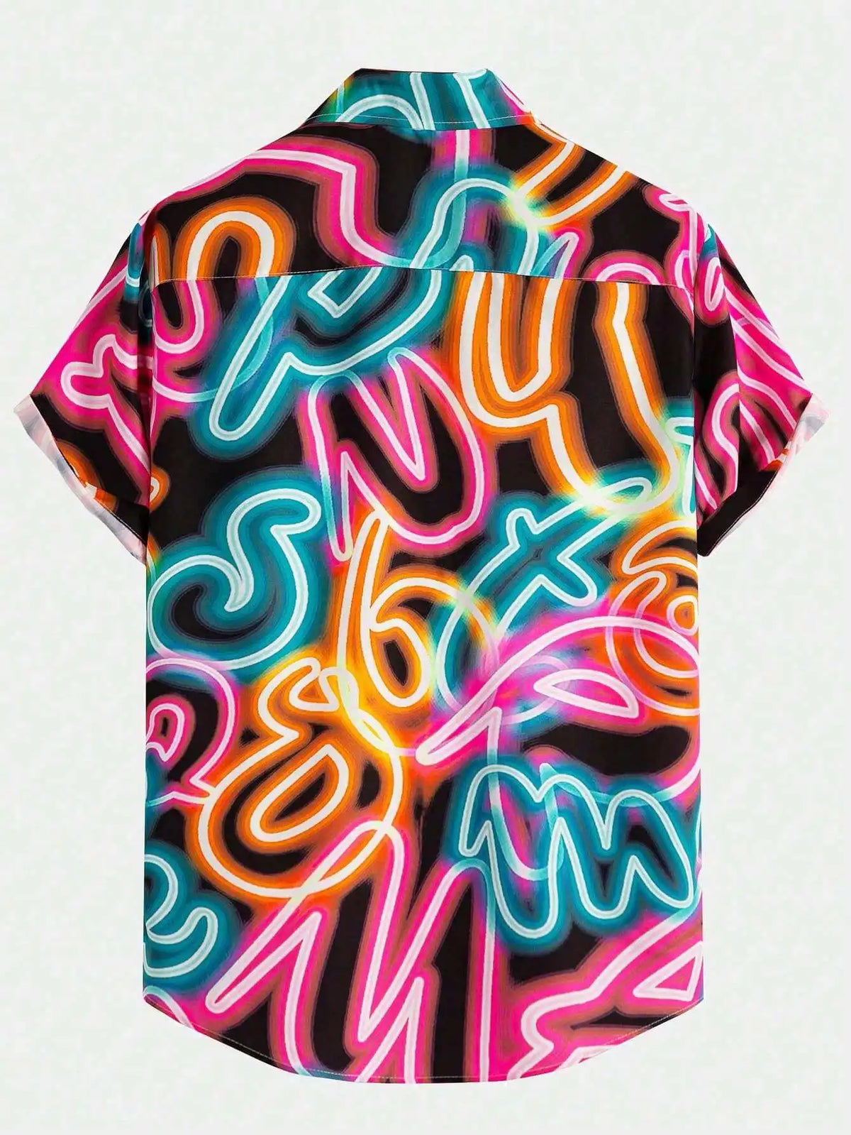 Men's Short Sleeve All-Over Abstract Swirl Print Casual Shirt