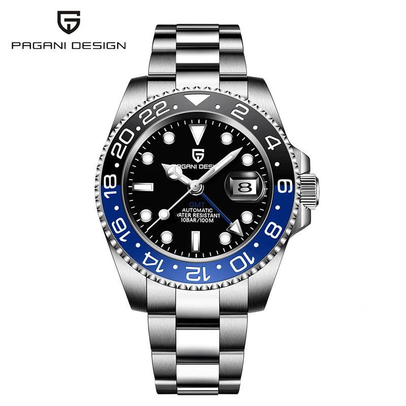 Top PAGANI DESIGN Men's Mechanical Watch Luxury Ceramic bezel Automatic Watch 10bar Waterproof Sapphire Glass GMT men's watch