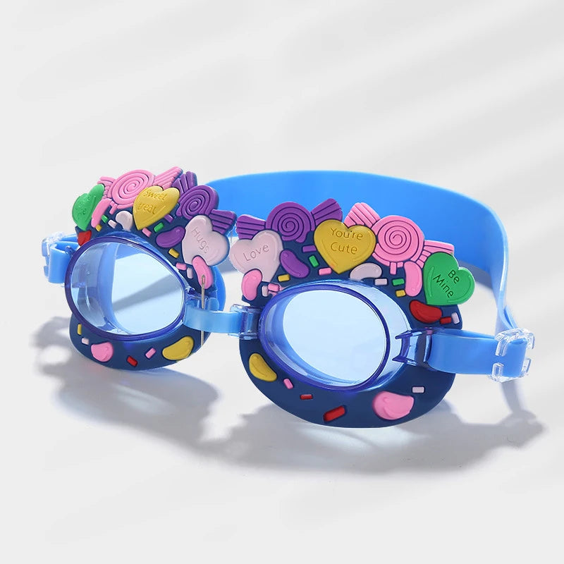 Kids Children Cute Cartoon Swim Goggles Swimming Pool Waterproof Anti Fog Glasses Water Sport Diving Surfing Eyewear W/ Earplugs