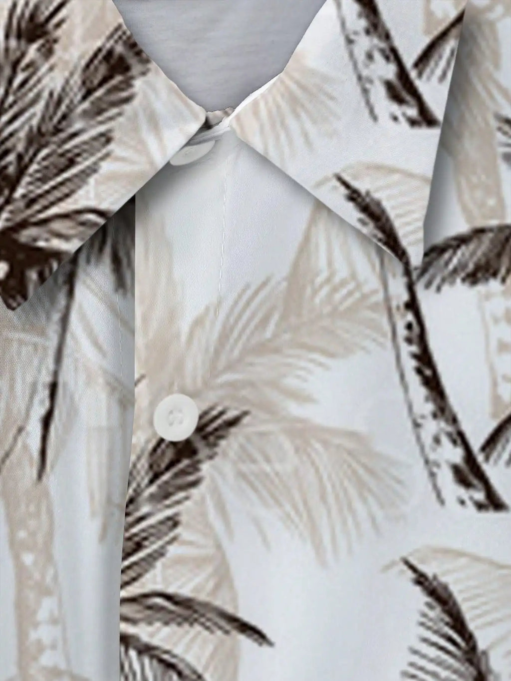 Men's Short Sleeve Button-Down Shirt with Palm Tree Print, Casual Vacation Style