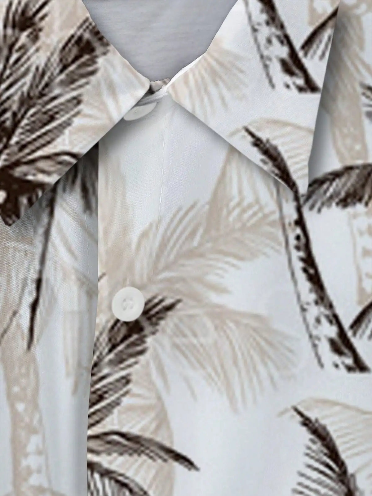 Men's Short Sleeve Button-Down Shirt with Palm Tree Print, Casual Vacation Style