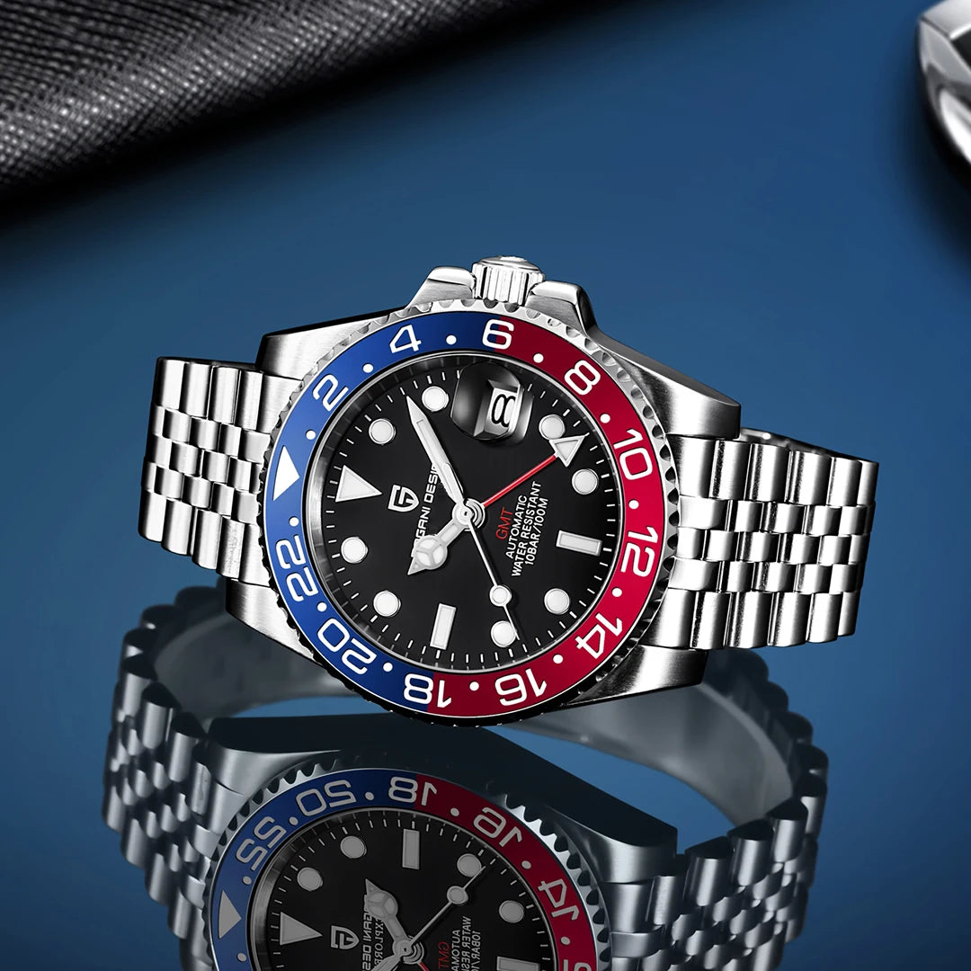 PAGANI DESIGN New V2 40MM GMT Men watch Mechanical Watches Luxury Automatic Sapphire Glass Waterproof Wrist Watches for men