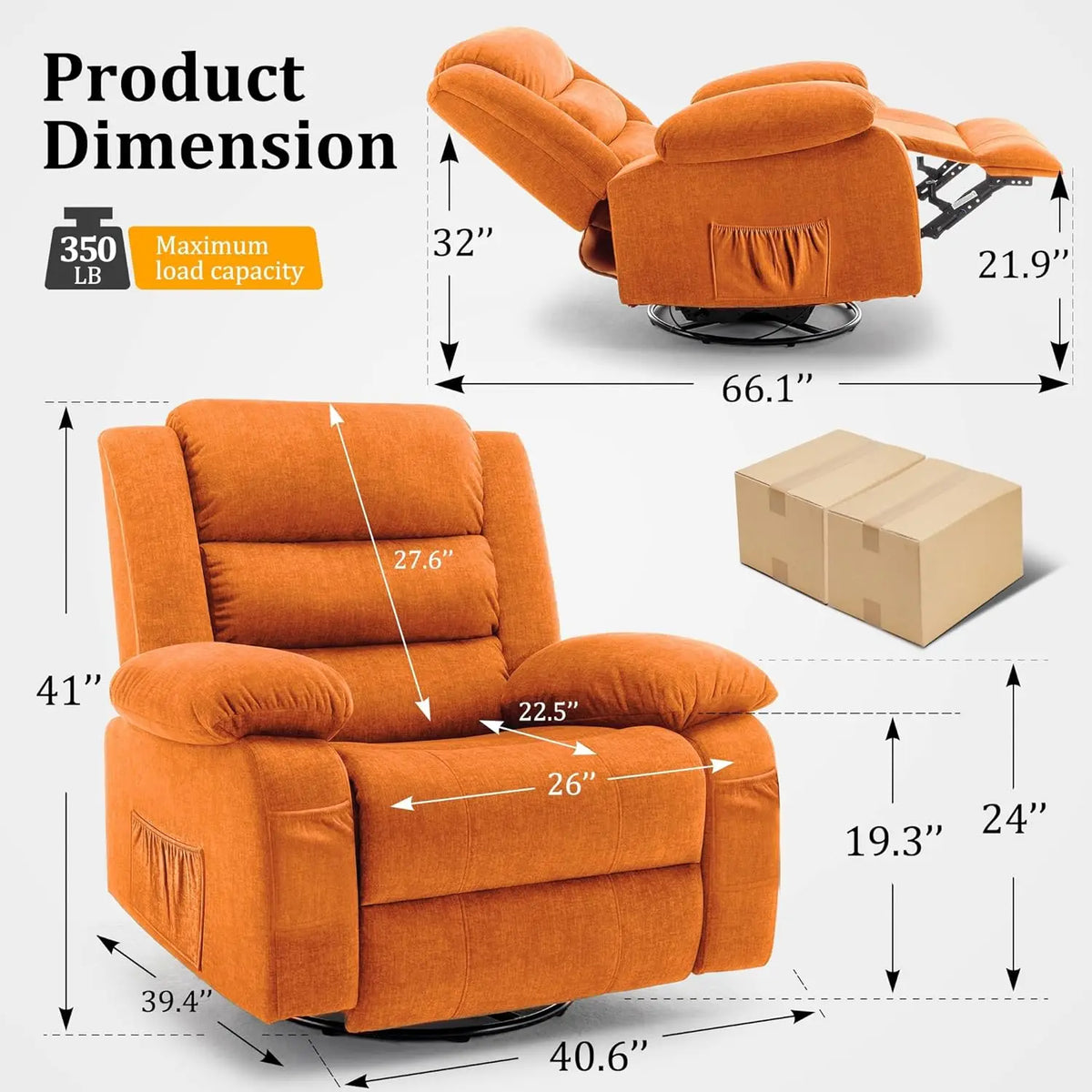 Recliner Chair, Wide Rocker Chair, Rocking Chair with Massage and Heat,360°Swivel Nursery Rocking Chairs, Oversized, Customized
