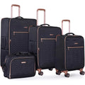 Expandable Lightweight Suitcase Set, 4-Piece with Double Spinner Wheels (16/20/24/28 inches), Black