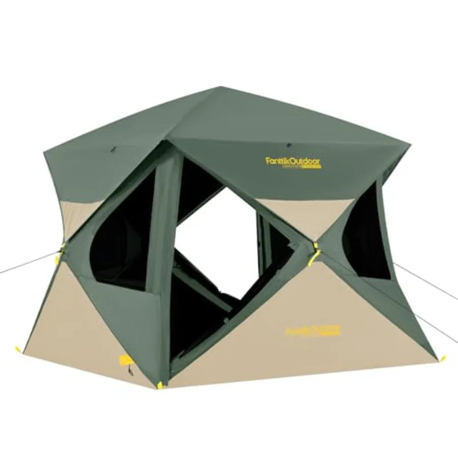 Alpha C4 Ultra Camping Tent 4 Person Pop Up Instant Cabin Setup in 60 Seconds Portable Hub Tent with Rainfly Windproof for Outd