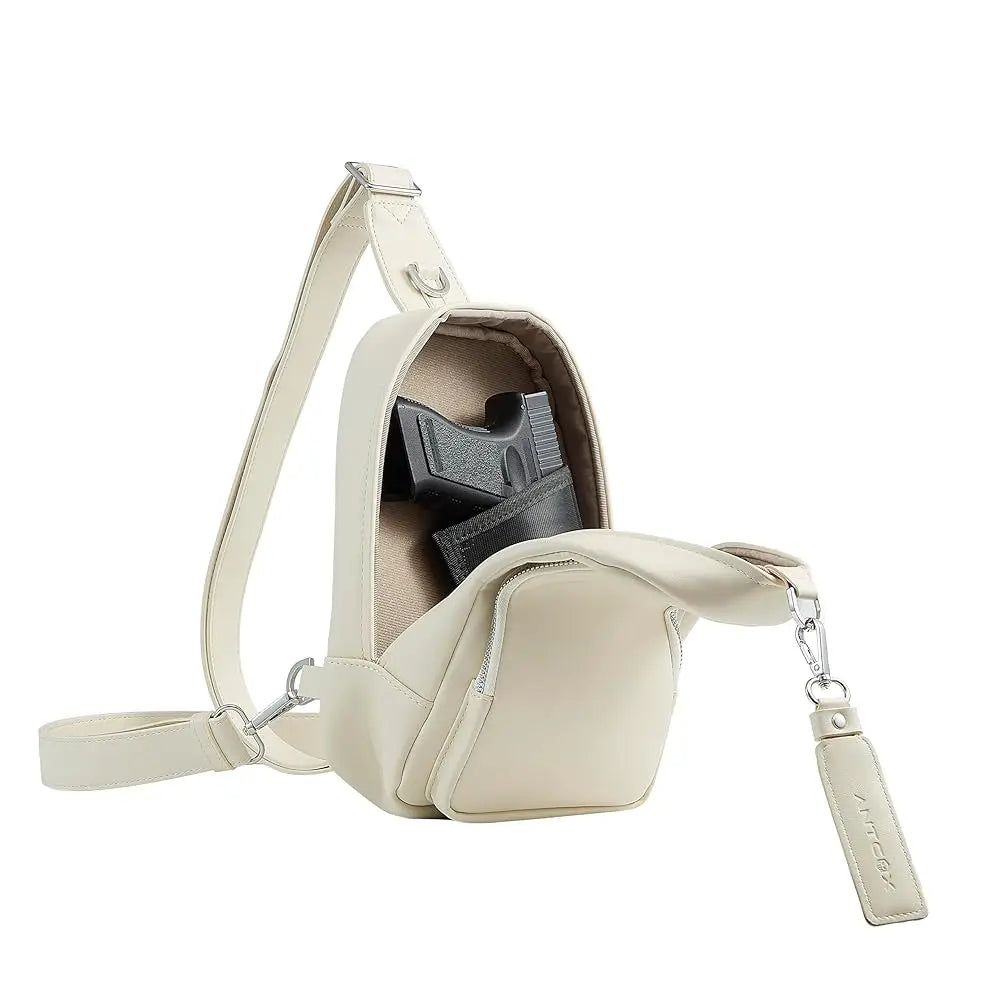 CCW Sling bag for Women & Men-Magnetic closure Cusual EDC bag with fast access-Concealed carry crossbody bag for Women & Men-