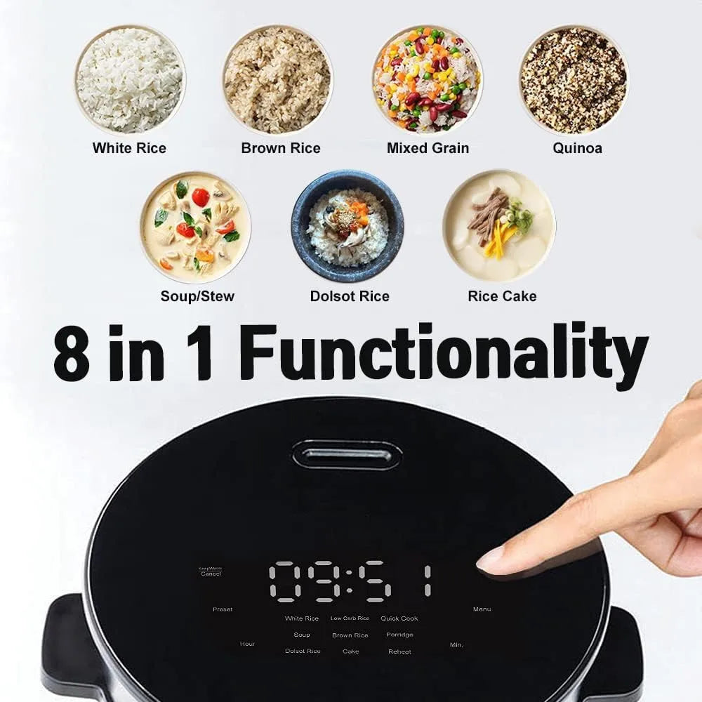 Compact Low Carb Rice Cooker & Steamer with 24H Timer - 3 Cups Capacity