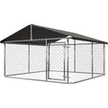 Durable Outdoor Dog Kennel - Large Steel Mesh Enclosure with Lock (6.56ft x 6.56ft)