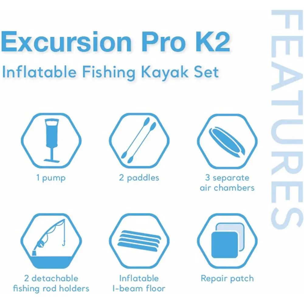 2-Person High-Output Pump Inflatable Kayak Set with 86in Paddles and Adjustable Seat, 400lb Capacity