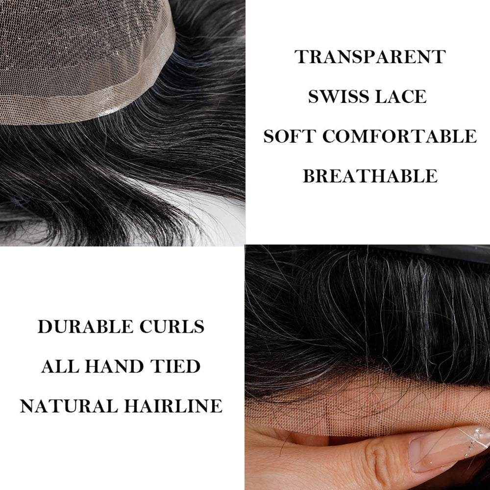 Men's Toupee #1B30 Full Lace 8x10 Hairpiece All Skin Human Hair Replacement System Wig Thin Skin Invisible Ultra Swiss Lace