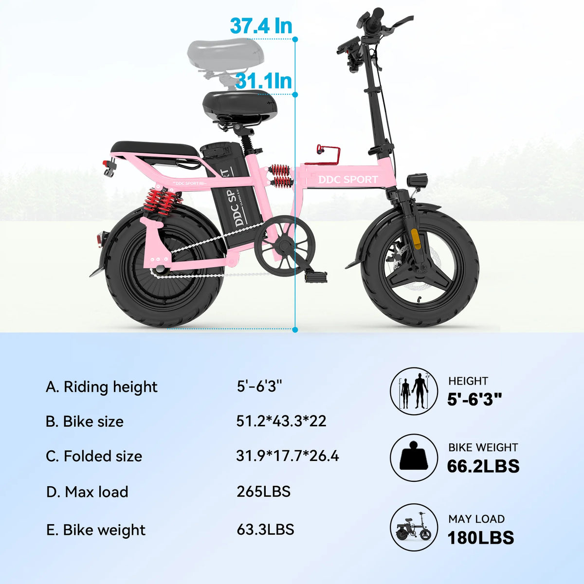 Folding Electric Bike, Electric Bicycle with 48V 14AH Removable Battery,  Electric Bike for Adults Teens,14'' Ebike