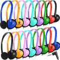 100 Pack Kids Classroom Headphones Bulk Set, 10 Colors, Durable Wired Earphones for School and Home Use