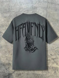 Loose Fit Men's Graphic Print T-Shirt, Gothic Style, Streetwear Casual, Summer