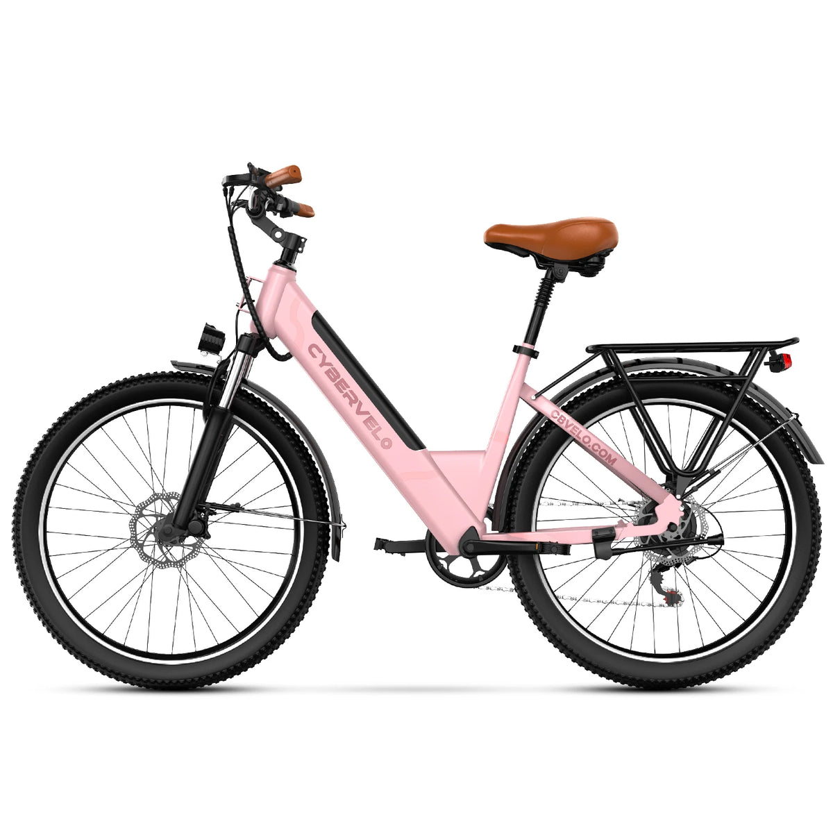 26" Step-Thru Electric bicycle for Adult,1000W Peak Motor, Built-in Removable Lithium Battery E-bike, 7-Speed City Commuter EK2