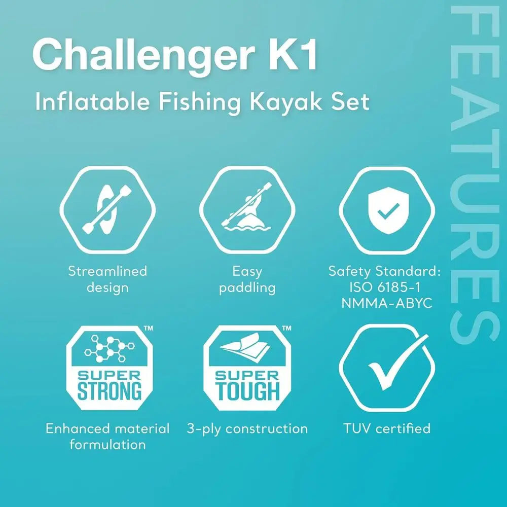 Inflatable Kayak Series: Deluxe 86in Kayak Paddles and High-Output Pump – SuperStrong PVC – Adjustable Seat with Backrest – Remo