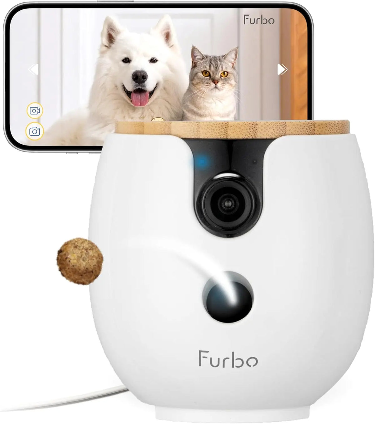 New 2K Pet Camera with Treat Dispenser, Night Vision & Phone App - No Subscription Needed