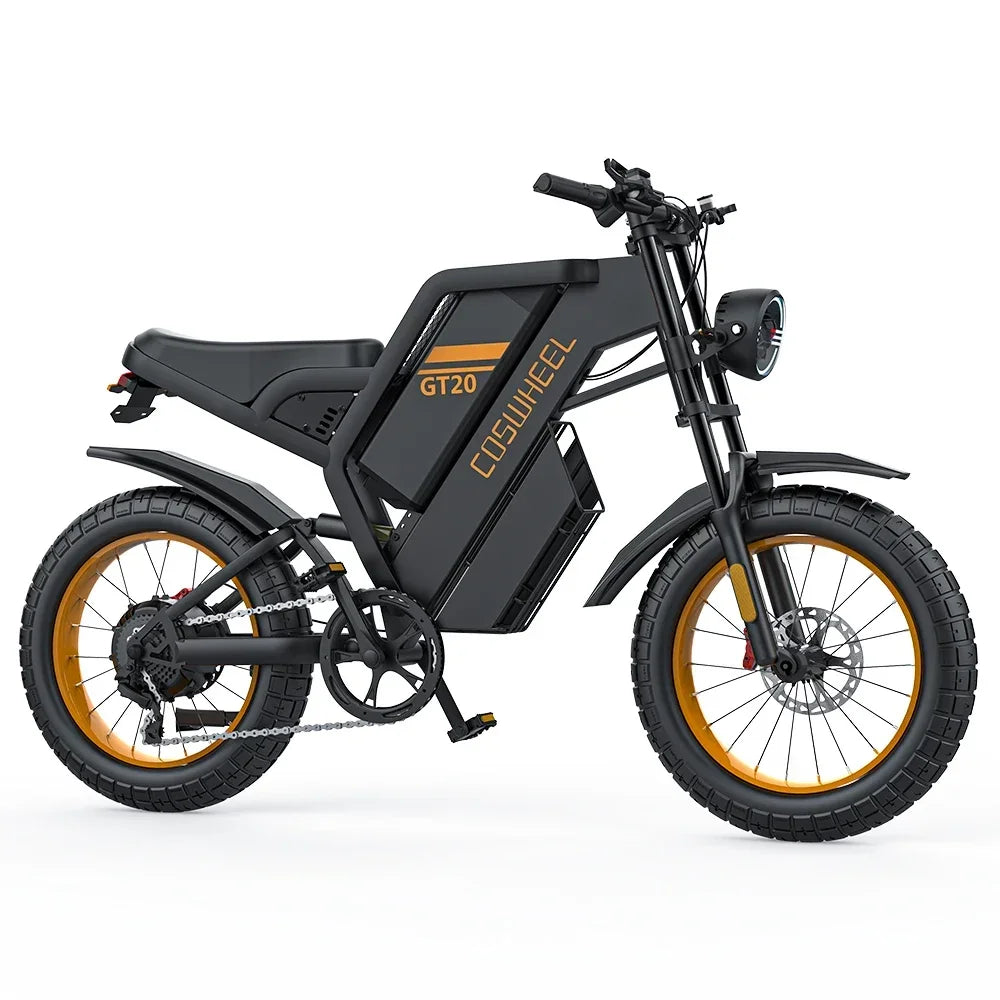 COSWHEEL GT20 For Adult Dual suspension E-Mountain bike 48V 25Ah Battery Double Oil Disc Brakes 20" Fat Tire Off-Road E-bike