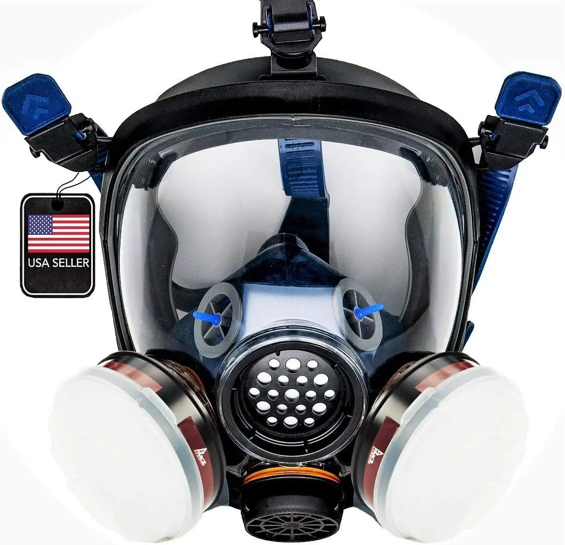 Full Face Respirator Mask with Air Purifying, Organic Vapor & Particulate Protection - CE Tested for Industrial Use