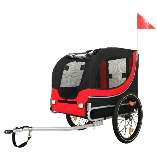 Large Folding Bike Trailer for Dogs – 66LB Capacity All-Terrain Pet Carrier, Durable Steel Frame for