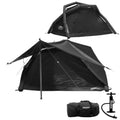 Inflatable Canvas Tent with TPU Skylight and Mesh Windows 30 Sec Quick Setup 4 Season Glamping Tent for Camping Adult 2 Person