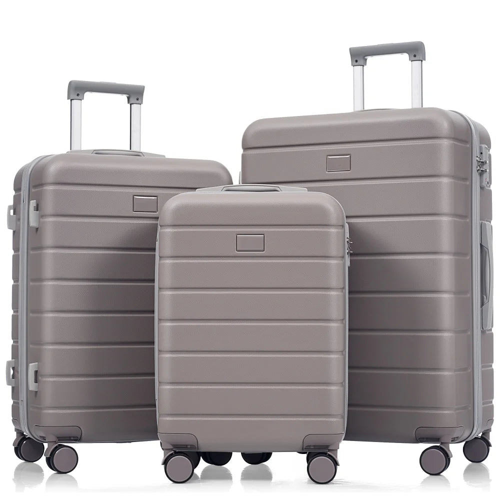 Durable Premium ABS 3 Piece Luggage Set 20/24/28 Inch TSA Lock 360° Spinner Wheels Travel Suitcase for Trip